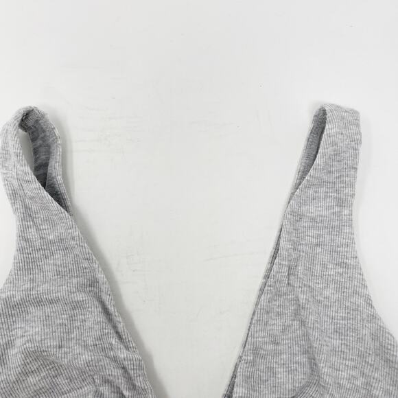 Victorias Secret XSmall Light Heather Gray Ribbed Plunge Bralette Comfort Lounge - Picture 4 of 9